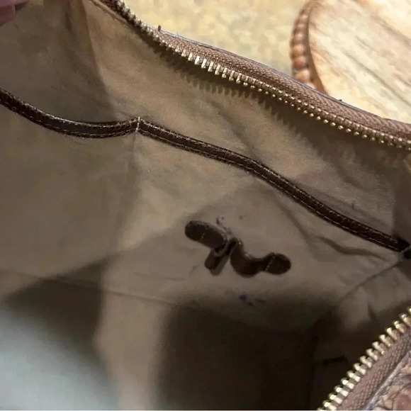 Brahmin Toasted Almond Anne Croc Handbag - Picture 16 of 16